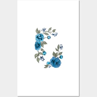 Blue flower design Posters and Art